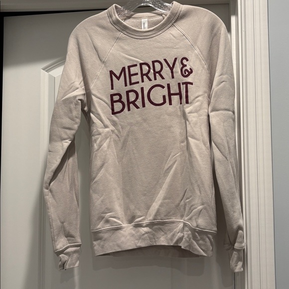 Bella Canvas Tops - Women's Beige Holiday Sweatshirt